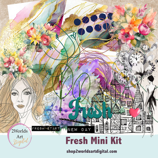 Digital Scrapbook Mini Kit: Fresh