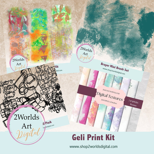 Gelli Print Digital Mixed Media Kit