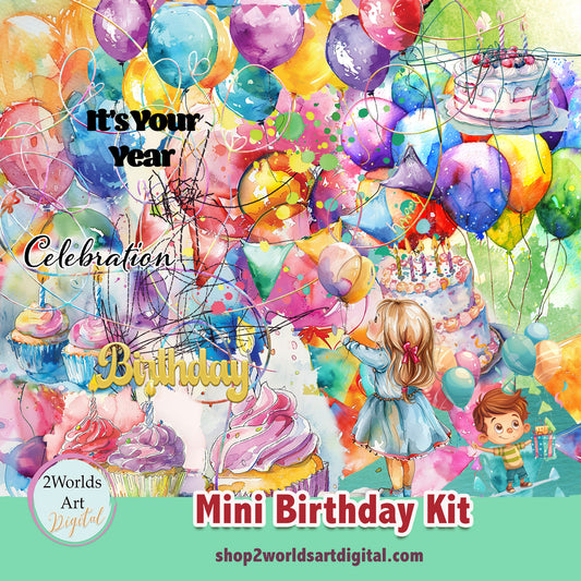 Birthday Mini Digital Scrapbooking Kit