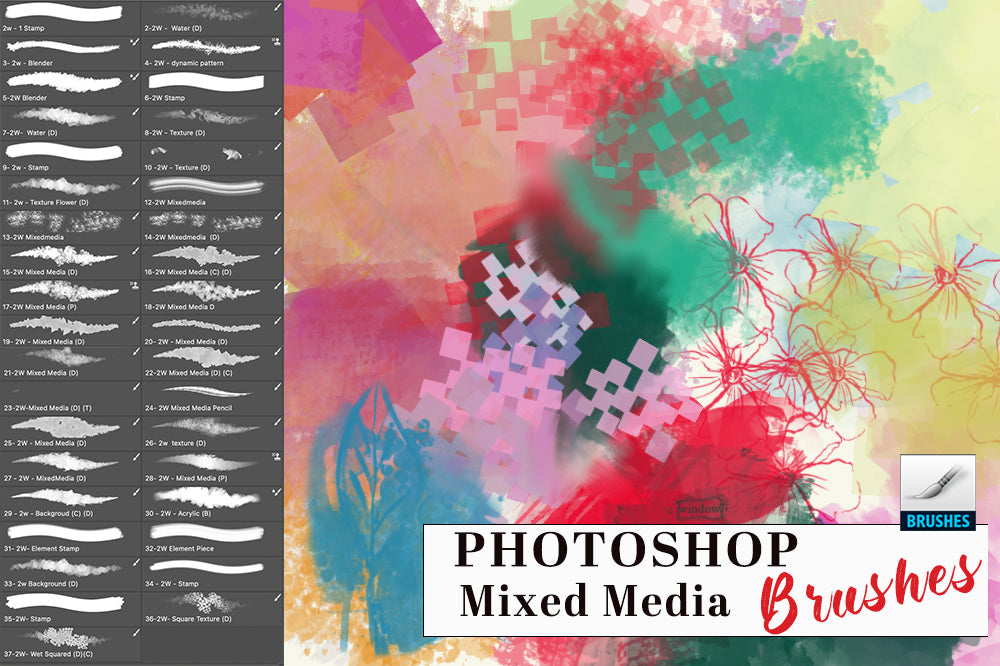 Mixed Media Digital Photoshop Brush Set 1