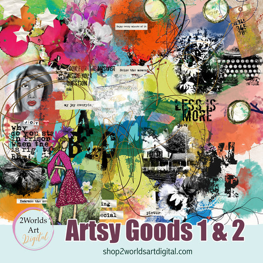 Artsy Goods 1 & 2 Bundle Digital Scrpabooking/Art Journal Elements