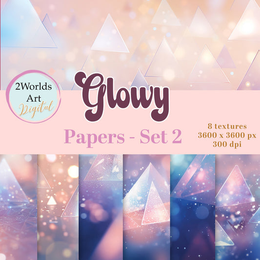 Glowy Digital Paper Textures set 2
