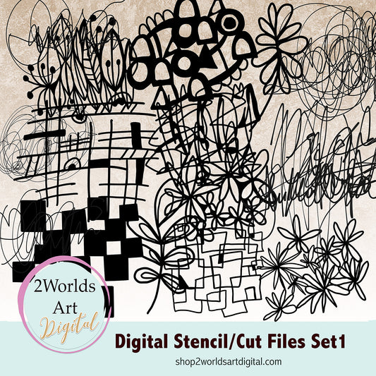 Digital Stencils / Cut -files Set 1