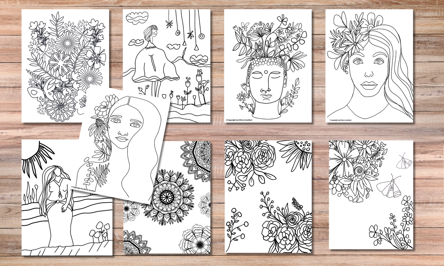 Relaxing Coloring Book Set 2 Procreate Version