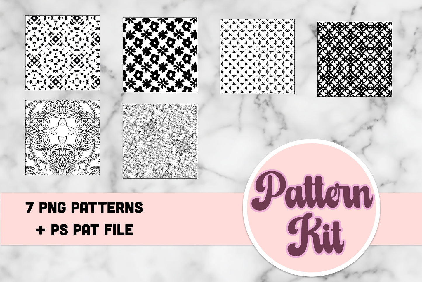 Pattern Kit Photoshop Patterns + Procreate Brushes