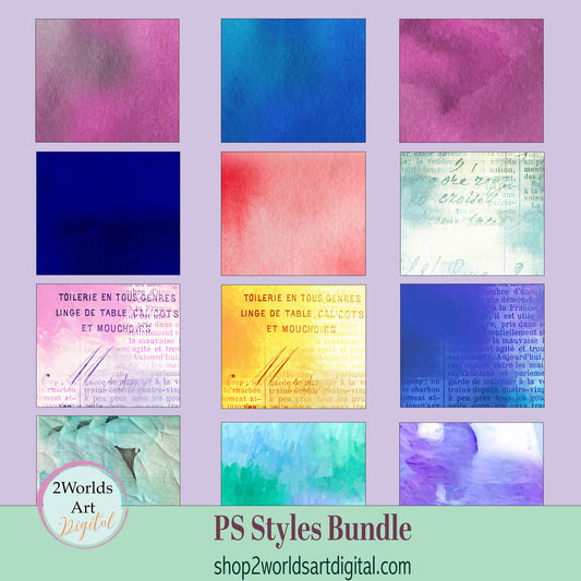 Photoshop Styles Bundle: Watercolor Styles & Impasto Styles